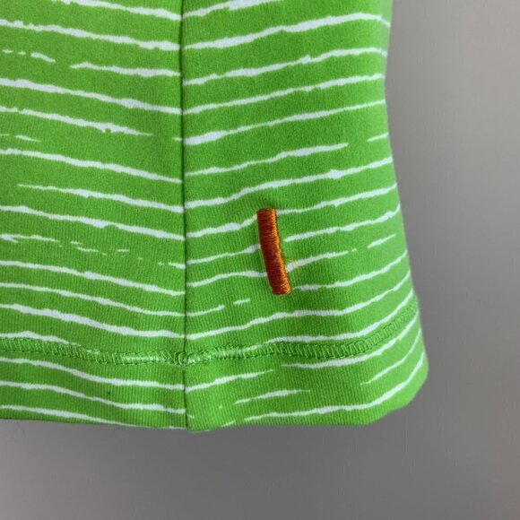 Lucy Powermax Green & White Striped Rouched Front Tank Top Size Medium - Picture 3 of 5